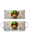 St. Patrick Şapkalı Tüylü Hamster – Baskılı Kahve Kupası