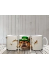 St. Patrick Şapkası Takmış Bulldog – Baskılı Kahve Kupası