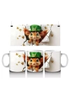 St. Patrick’s Temalı Sevimli Fare Karakteri - Baskılı kahve kupası