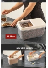 Sürgülü Kapaklı 10 Lt Erzak Bakliyat Un Şeker Saklama Kabı
