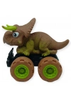 Sürtmeli Dinazor Arabalar 12 cm - H-20 - Triceraptors -Kahverengi