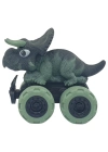 Sürtmeli Dinazor Arabalar 12 cm - H-20 - Triceratops - Yeşil