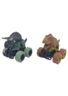 Sürtmeli Dinazor Arabalar 2li - 12 cm - Triceratops & Stegosaurus