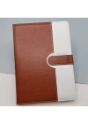 Tarihsiz Ajanda Defter Kahverengi Beyaz Renk