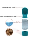 ®  Taşınabilir Mama Hazneli Evcil Hayvan Suluğu Seyahat Kabı Kilitlenebilen Su Sızdırmaz 380ML