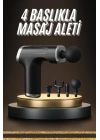 Taşınabilir Şarjlı Masaj Tabancası 4 Başlıklı Kas Rahatlatıcı Masaj Aleti