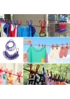 ®  Taşınabilir Seyahat Çamaşır İpi 12 Mandallı Klipsli Lastikli Çamaşır Mandalları