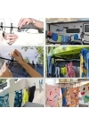 ®  Taşınabilir Seyahat Çamaşır İpi 12 Mandallı Klipsli Lastikli Çamaşır Mandalları