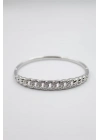 Taşlı Vip Bilezik - Gümüş