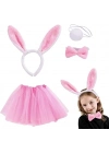 Tavşan Tacı Eteği Papyonu Ve Kuyruk Kostüm  Seti Pembe Renk Çocuk Boy