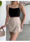 Tek yırtmajlı şort etek