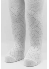®   Tekli Ekose Kabartma Penye Külotlu Çorap BS50105 Beyaz