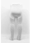 ®   Tekli Ekose Kabartma Penye Külotlu Çorap BS50105 Beyaz