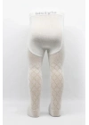 ®   Tekli Ekose Kabartma Penye Külotlu Çorap BS50105 Ekru