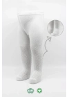 ®   Tekli Zikzak Kabartma Penye Külotlu Çorap BS50108 Beyaz