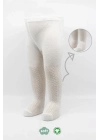 ®   Tekli Zikzak Kabartma Penye Külotlu Çorap BS50108 Ekru