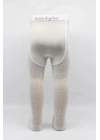 ®   Tekli Zikzak Kabartma Penye Külotlu Çorap BS50108 Ekru