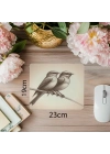 Tel Üzerinde Kuşlar – Minimal Mouse Pad - 19x23 cm 2 mm Dikdörtgen İthal Baskılı Mouse Pad