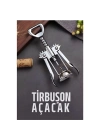 Tirbuşon Basınçlı Pratik Tirbuşon Şarap ve Şişe Açacağı Kolay Kullanım Çelik 721046