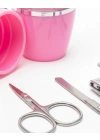 ® Tırnak Bakım Manikür Pedikür Seti 4 Parça Pembe Ev ve Seyahat Uyumlu