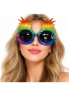 Tropikal Ananas Tasarımlı Renkli Hawaii Parti Gözlüğü