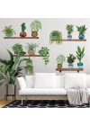 Tropikal Bitkiler Duvar Stickerı Model B