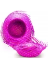 Tropikal Parti Fuşya Hasır Hawaii Şapkası