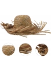 Tropikal Parti Naturel Hasır Hawaii Şapkası 13x36 Cm