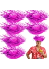 Tropikal Parti Pembe Fuşya Hasır Hawaii Şapkası 13x36 Cm