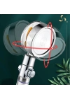 ®  Turbo Pervaneli ve Filtreli Su Tasarruflu 360 Derece Dönebilen Tazyikli Duş Başlığı