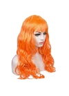 Turuncu Renk Astarlı Dalgalı Kesim Parti Peruğu