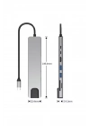 Type-C Çoklu Dönüştürücü – 87W PD, HDMI, 2x USB 3.0, RJ45, SD/TF Kart Girişli Hub