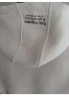 Üç İplik Kapşonlu Baskılı SweatShirt - Beyaz -