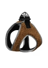 Üç Kilitli Kürklü Kedi Köpek Göğüs Tasması 20-24 cm XXX-Small Kahverengi