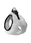 Üç Kilitli Peluş Kedi Köpek Göğüs Tasması 20-24 cm XXX-Small Beyaz