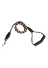 Üçlü Sarmallı Köpek Gezdirme Halatı 1 cm-120 cm Kahve Krem