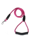 Üçlü Sarmallı Köpek Gezdirme Halatı 1 cm-120 cm Pembe
