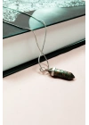 Unakit Doğal Taşı Zincirli El Yapımı Tasarımlı Kolye Uç: 3,5 cm Zincir: 20 cm Kutulu