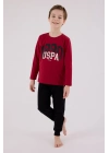 U.S. Polo Assn Uzun Kol Pijama Takım US2203-4 Bordo