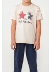 U.S. Polo Kısa Kol Pijama Takım US2441-4 Bej