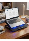 USB Girişli Laptop Soğutma Standı Çift Fan Mavi Işıklı Notebook Soğutucu