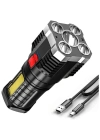 USB Şarjlı 4 Modlu El Feneri