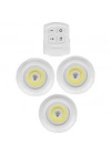 Uzaktan Kumandalı Yapışkanlı 3lü Led Spot Lamba
