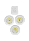 Uzaktan Kumandalı Yapışkanlı 3lü Led Spot Lamba
