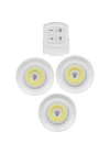 Uzaktan Kumandalı Yapışkanlı 3lü Led Spot Lamba