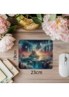 Uzayda Adalar Üzerinde Şelaleli Mousepad - 19x23 cm 2 mm Dikdörtgen İthal Baskılı Mouse Pad