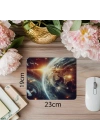 Uzaydan Dünya Manzaralı Mousepad - 19x23 cm 2 mm Dikdörtgen İthal Baskılı Mouse Pad