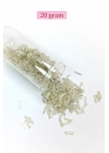 Uzun Boru Kesme Boncuk Çap 2mm Uzunluk 10 mm - 20 Gram - Gümüş - BNC232