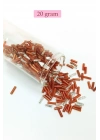 Uzun Boru Kesme Boncuk Çap 2mm Uzunluk 10 mm - 20 Gram - Kahverengi Gümüş - BNC262
