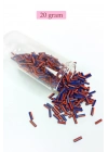 Uzun Boru Kesme Boncuk Çap 2mm Uzunluk 10 mm - 20 Gram - Turuncu Mavi - BNC238